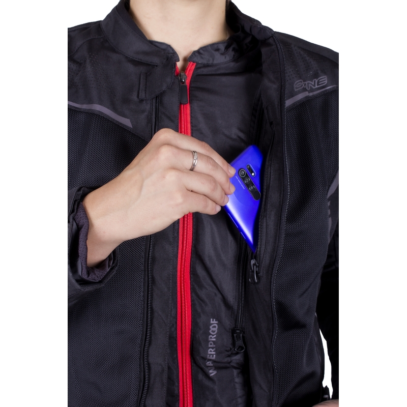 Ozone Jet II Schwarze Motorradjacke für Frauen Ausverkauf