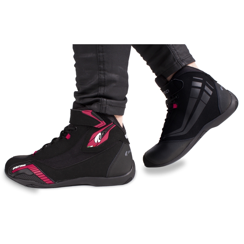 Forma Genesis Motorradstiefel für Frauen in Schwarz und Rosa