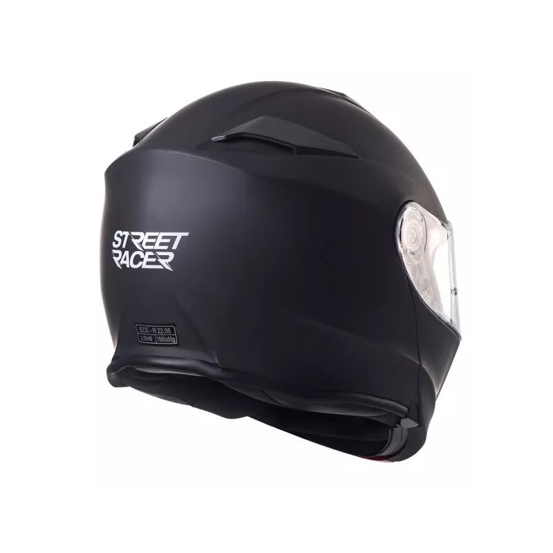 Street Racer SR V1 schwarz matt klappbarer Motorradhelm