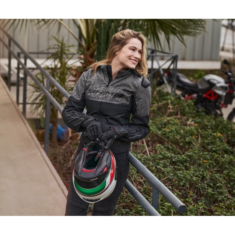Damen Motorradjacke Shima Drift schwarz-grau