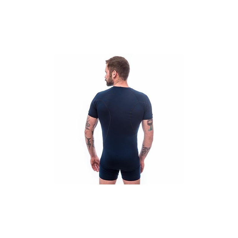 Herren-T-Shirt Sensor Merino Active dunkelblau - Kurzarm Ausverkauf