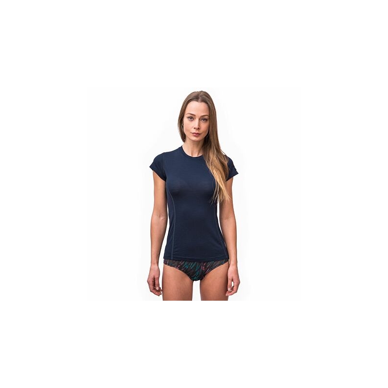 Damen-T-Shirt Sensor Merino Active dunkelblau - Kurzarm Ausverkauf
