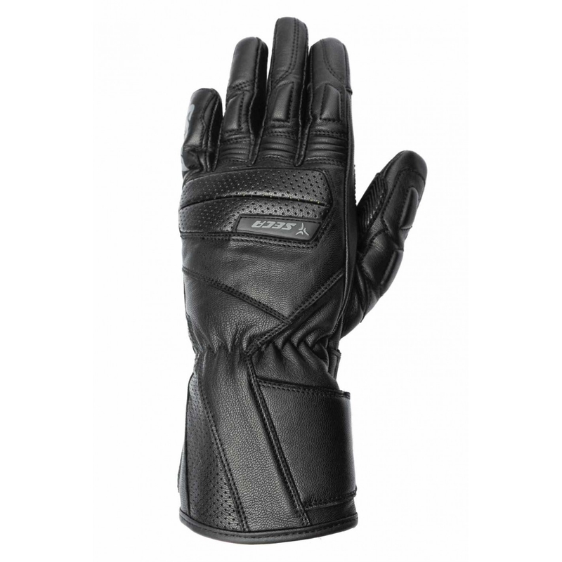 SECA Journey HTX II Motorradhandschuhe aus schwarzem Leder Ausverkauf