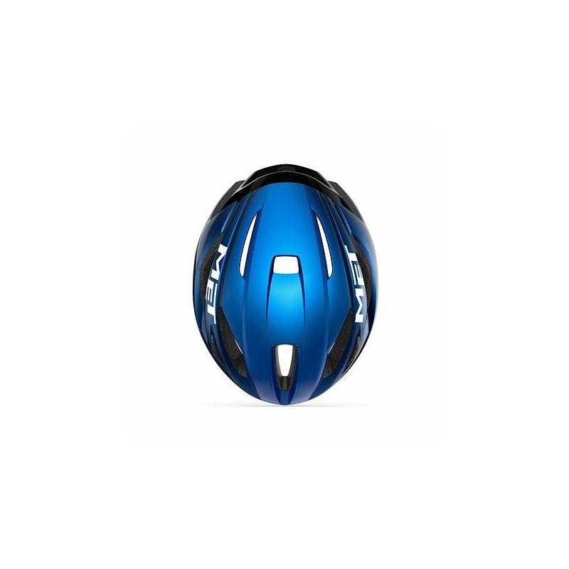 MET Strale metallicblauer Fahrradhelm Ausverkauf