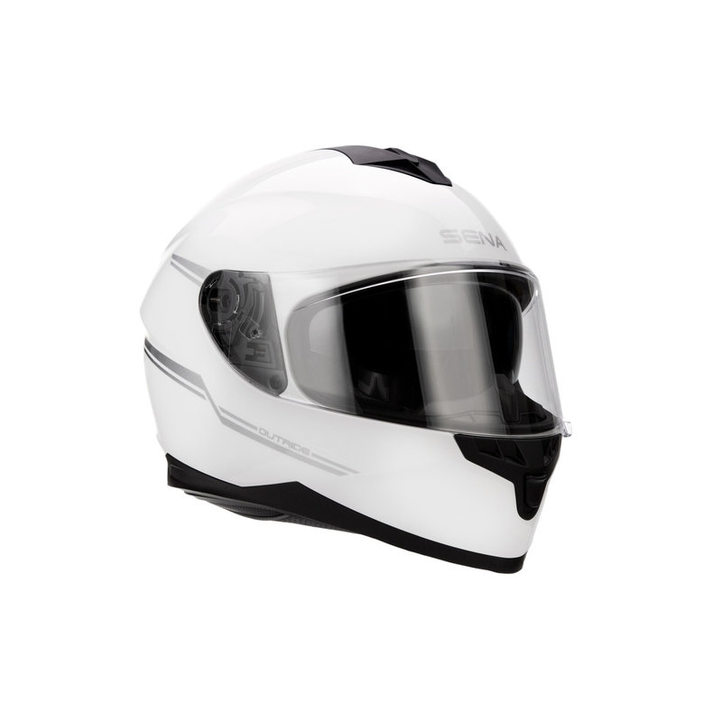 Motorradhelm mit Headset SENA Outride glänzend weiß