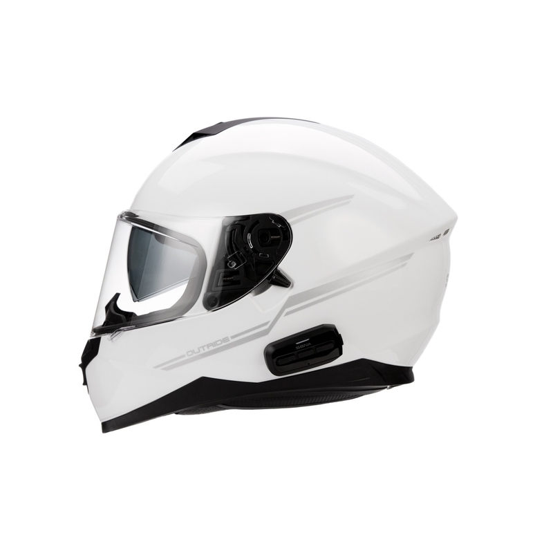Motorradhelm mit Headset SENA Outride glänzend weiß