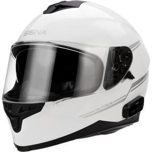 Motorradhelm mit Headset SENA Outride glänzend weiß