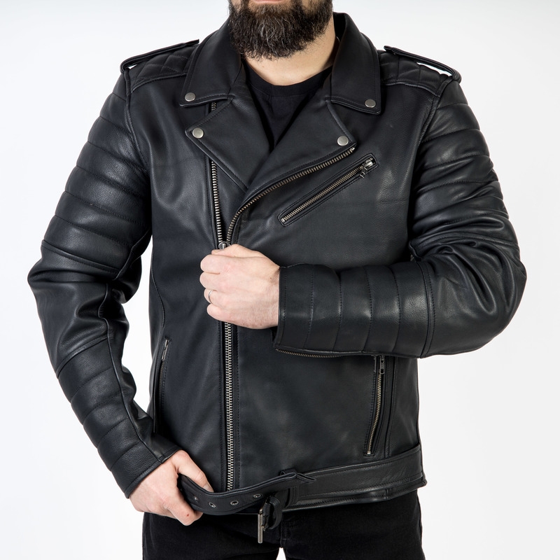 Ozone Ramones Moderne Schwarze Motorradjacke Ausverkauf