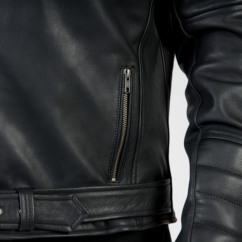 Ozone Ramones Moderne Schwarze Motorradjacke Ausverkauf