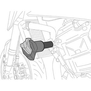 Frame sliders PUIG R19 5584N black with grey rubber
