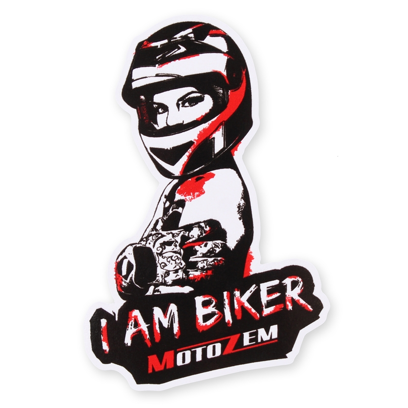 MotoZem Ich bin Biker Aufkleber - Frau maxi