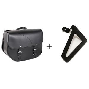 Leder-Satteltasche CUSTOMACCES SANT LOUIS APS011N schwarz right, with metal base right side and right fitting kit