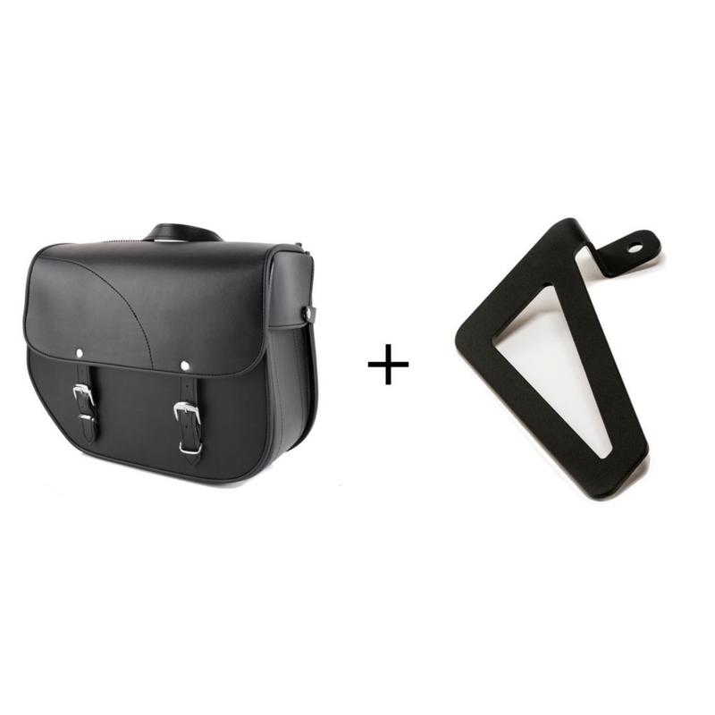 Leder-Satteltasche CUSTOMACCES SANT LOUIS schwarz right, with universal support