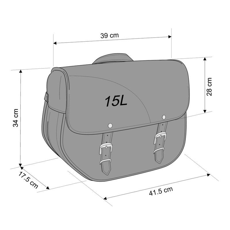 Leder-Satteltasche CUSTOMACCES SANT LOUIS schwarz right, with universal support