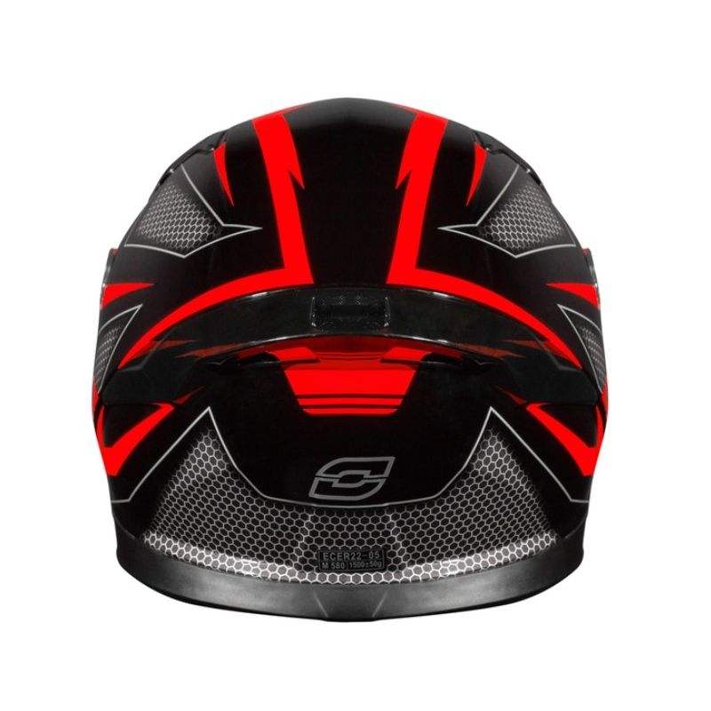 Ozone Arrow schwarz-grau-fluorroter Integral-Motorradhelm