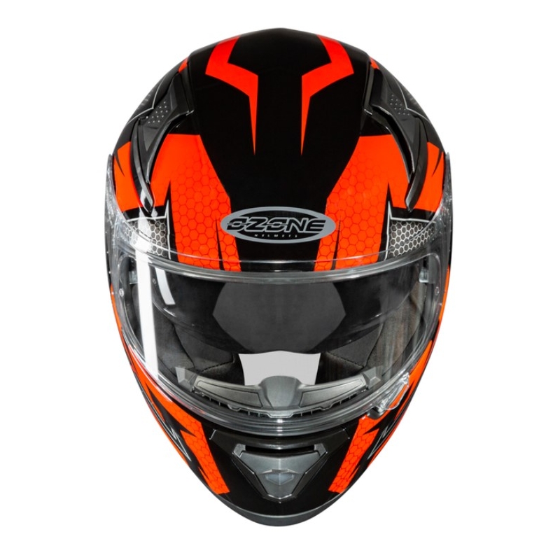Ozone Arrow schwarz-grau-fluorroter Integral-Motorradhelm
