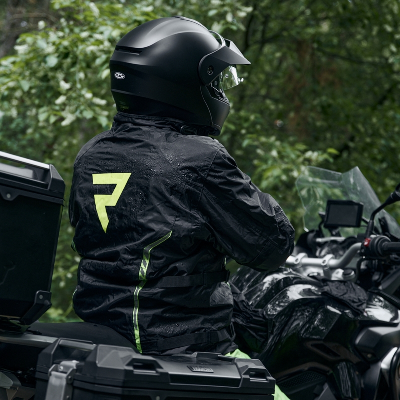 Moto Regenjacke Rebelhorn Patrol schwarz-fluo gelb