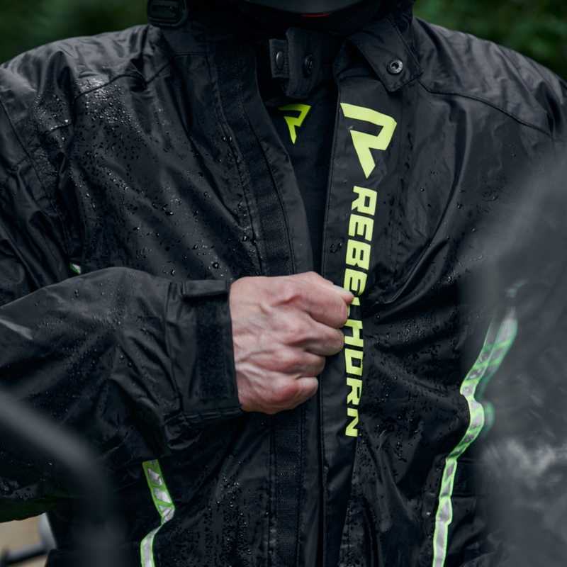 Moto Regenjacke Rebelhorn Patrol schwarz-fluo gelb