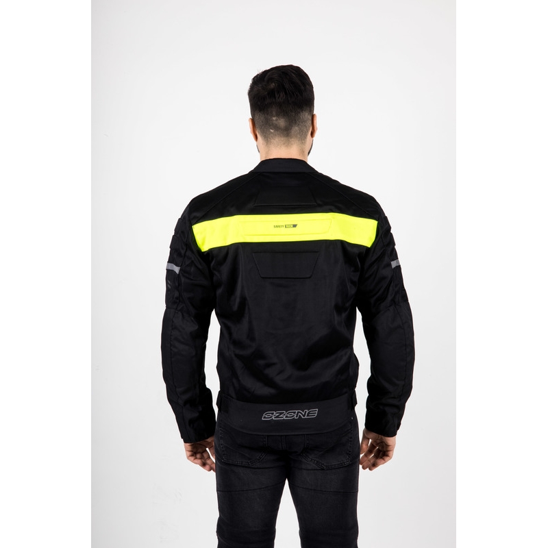 Ozone Dart schwarz-fluorgelbe Motorradjacke