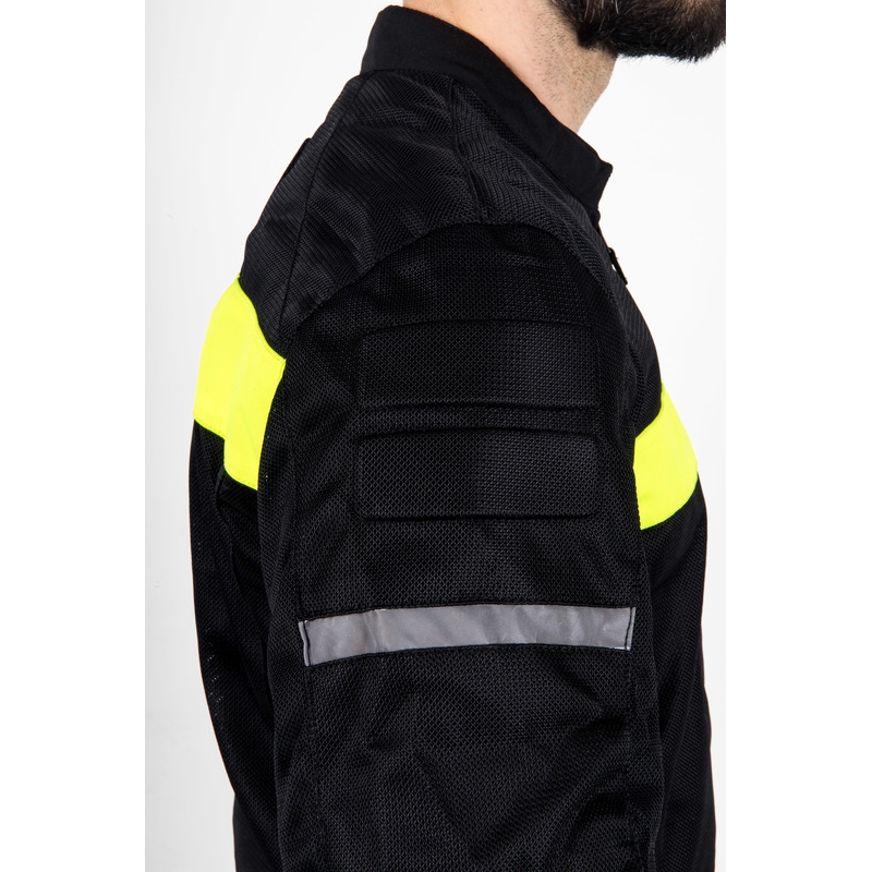 Ozone Dart schwarz-fluorgelbe Motorradjacke