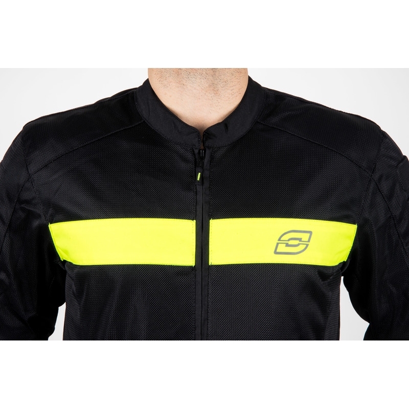 Ozone Dart schwarz-fluorgelbe Motorradjacke