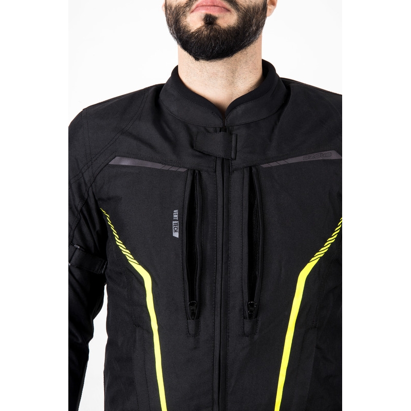 Ozone Delta IV Motorradjacke schwarz-neongelb