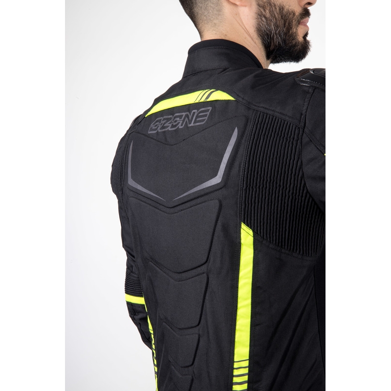 Ozone Pulse schwarz-fluorgelbe Motorradjacke