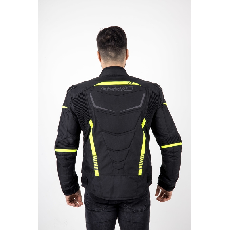 Ozone Pulse schwarz-fluorgelbe Motorradjacke
