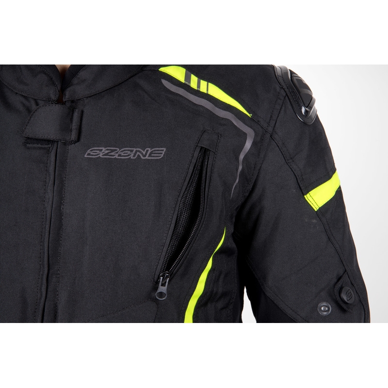 Ozone Pulse schwarz-fluorgelbe Motorradjacke