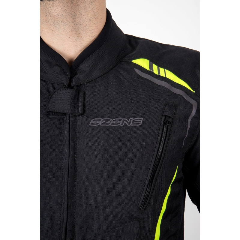 Ozone Pulse schwarz-fluorgelbe Motorradjacke