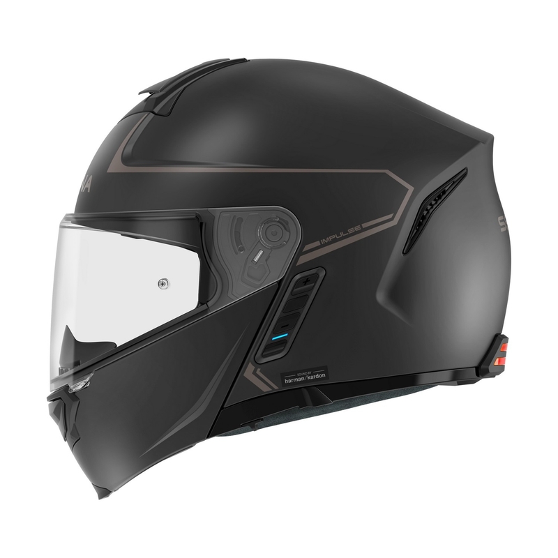Klappbarer Motorradhelm mit Mesh-Headset SENA Impulse schwarz-matt