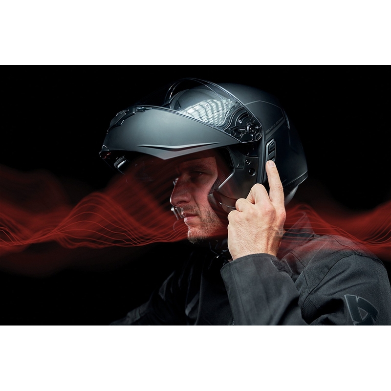 Klappbarer Motorradhelm mit Mesh-Headset SENA Impulse schwarz-matt