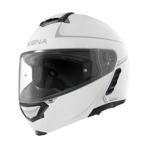 Klappbarer Motorradhelm mit Mesh-Headset SENA Impulse weiß glänzend