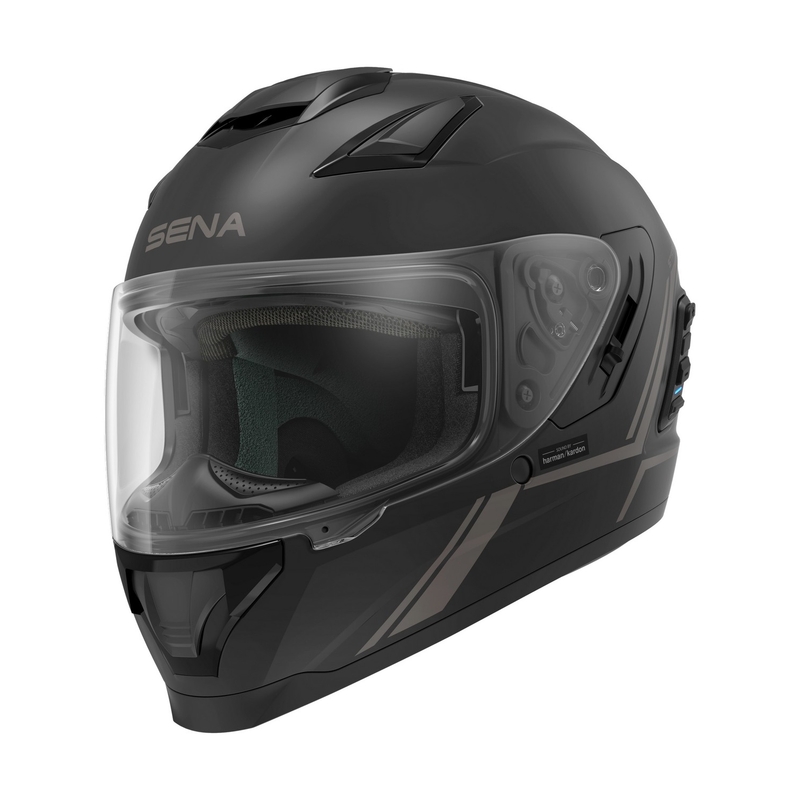 Integral-Motorradhelm mit Mesh-Headset SENA Stryker Schwarz Matt