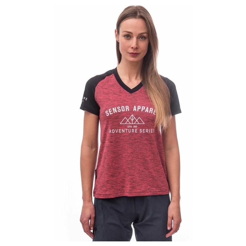 Damen Trikot Sensor Radfahren Charger schwarz und rosa Ausverkauf