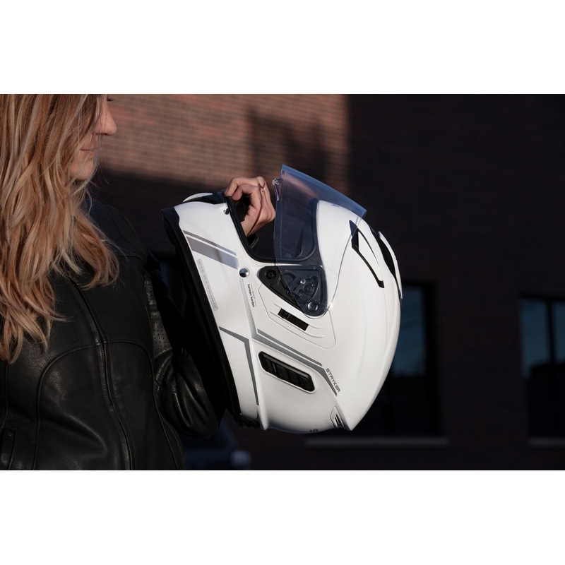 Integralhelm mit Mesh-Headset SENA Stryker, glänzend weiß