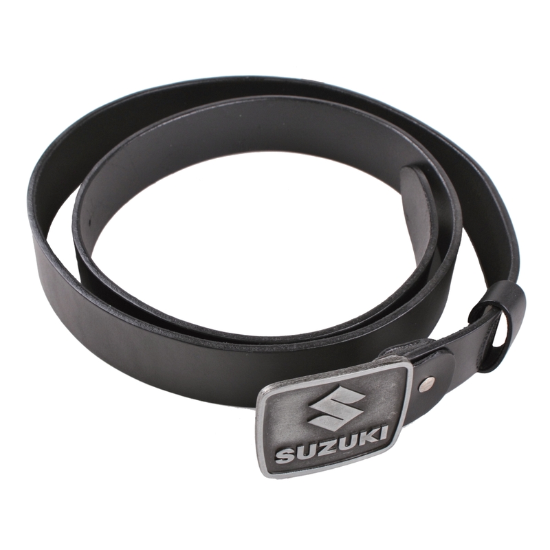 Leder-Motogürtel mit Suzuki-Schnalle