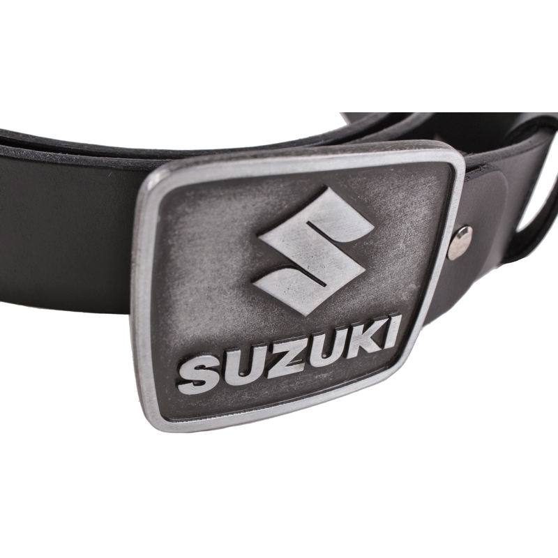 Leder-Motogürtel mit Suzuki-Schnalle