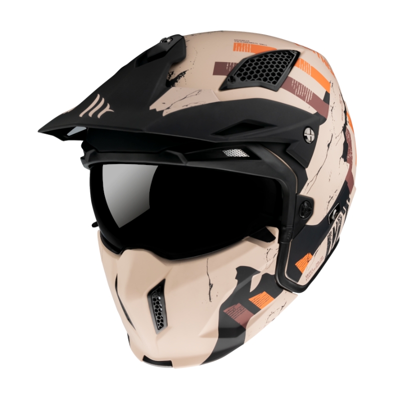 Motorradhelm MT Streetfighter Skull 2020 orange-braun - Qualität II