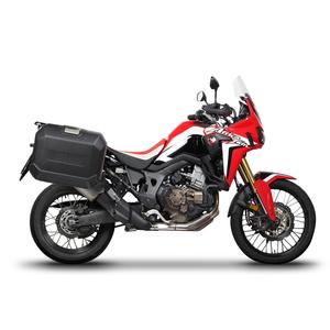 Complete set of black side aluminum cases 36L / 47L SHAD TERRA BLACK including mounting kit SHAD HONDA CRF 1100 Africa Twin