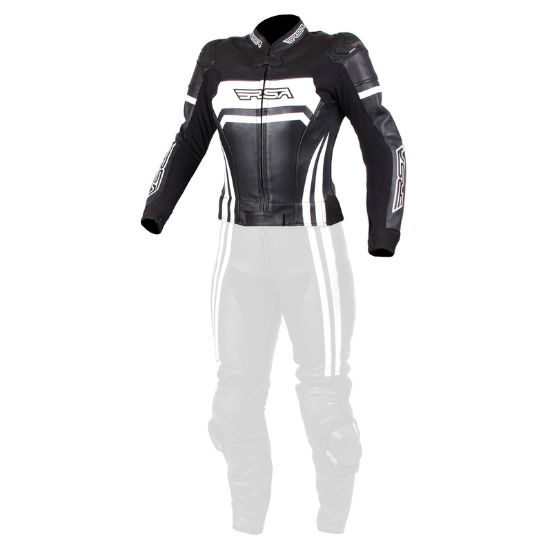 Damen Motorradjacke RSA Virus schwarz-weiß - II. Qualität