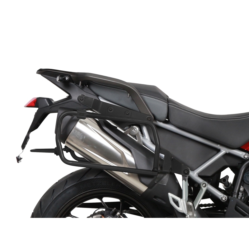 Complete set of black aluminum cases SHAD TERRA, 37L topcase + 36L / 47L side cases, including mounting kit and plate SHAD TRIUMPH Tiger 900