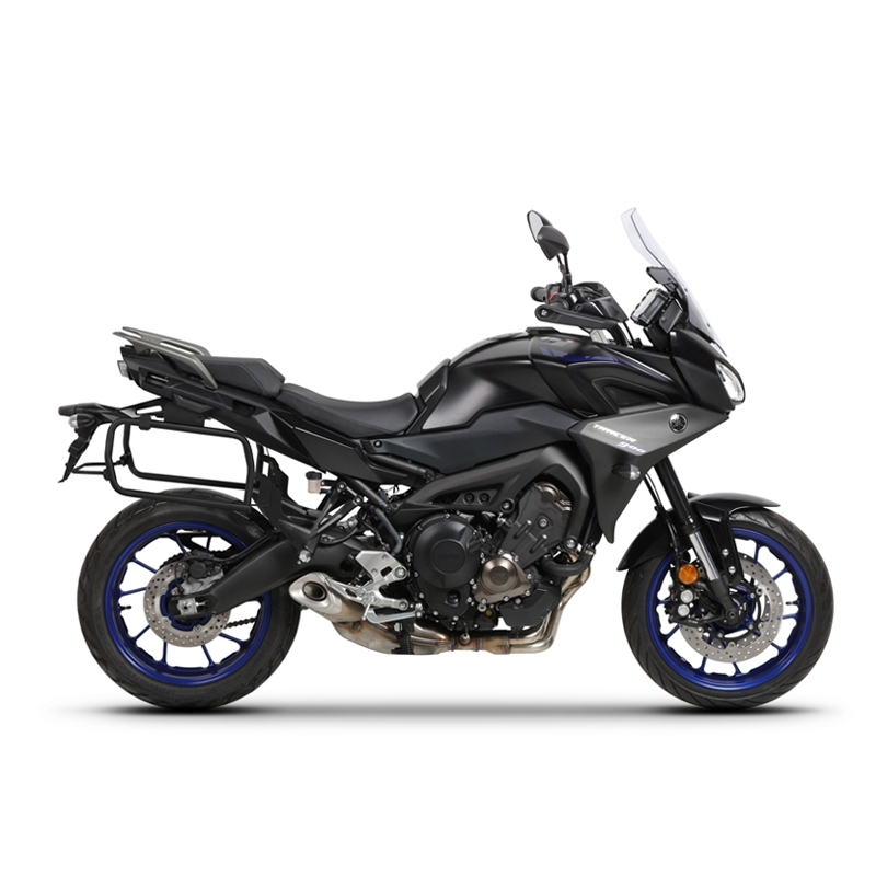 Complete set of 47L / 47L SHAD TERRA BLACK aluminum side cases, including mounting kit SHAD YAMAHA MT-09 Tracer / Tracer 900