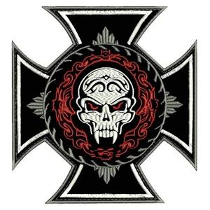 Aufnäher Kreuz mit Ornament - groß