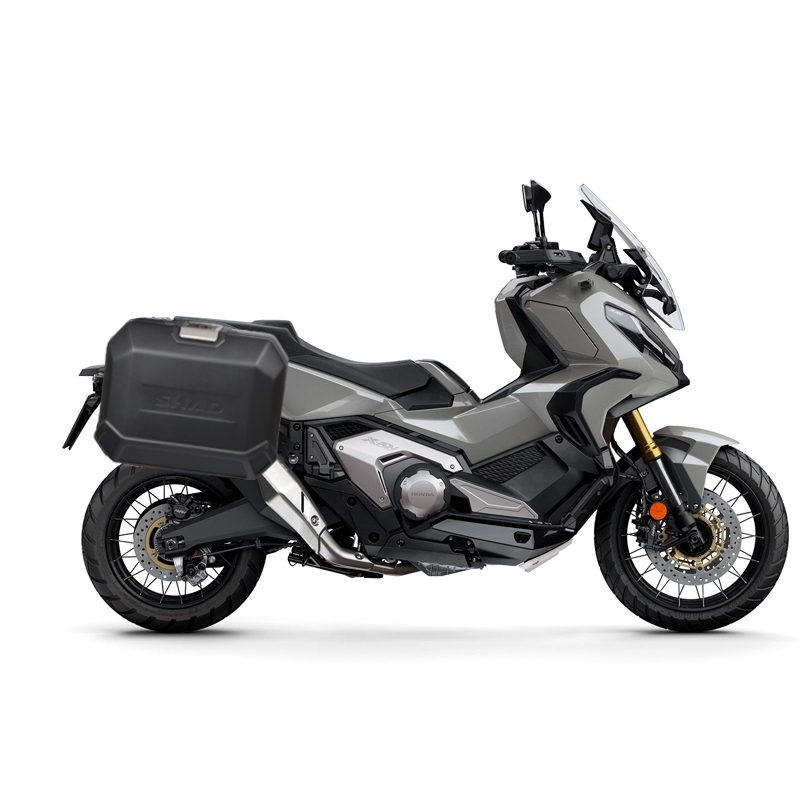 Complete set of 36L / 36L SHAD TERRA BLACK aluminum side cases, including mounting kit SHAD HONDA X-ADV 750