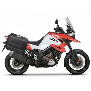 Complete set of 47L / 47L SHAD TERRA BLACK aluminum side cases, including mounting kit SHAD SUZUKI DL 1000 V-Strom/ DL 1050 V-Strom