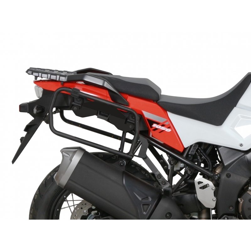 Complete set of 47L / 47L SHAD TERRA BLACK aluminum side cases, including mounting kit SHAD SUZUKI DL 1000 V-Strom/ DL 1050 V-Strom