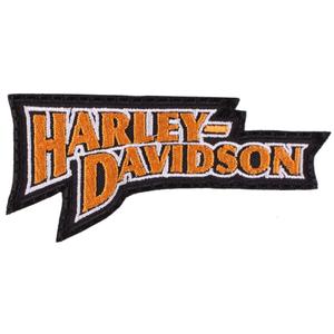 Aufnäher Harley Davidson Aufschrift orange
