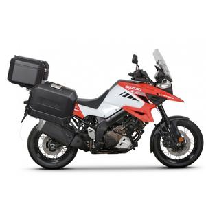 Complete set of aluminum cases SHAD TERRA BLACK, 37L topcase + 36L / 36L side cases, including mounting kit and plate SHAD SUZUKI DL 1000 V-Strom/ DL 1050 V-Strom