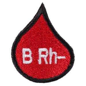 Pflaster mit Blutgruppentropfen B Rh-